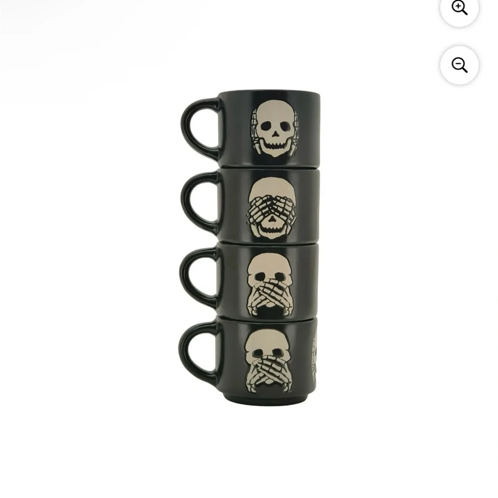 Small 4oz Skeleton Espresso Stackable Mug Set